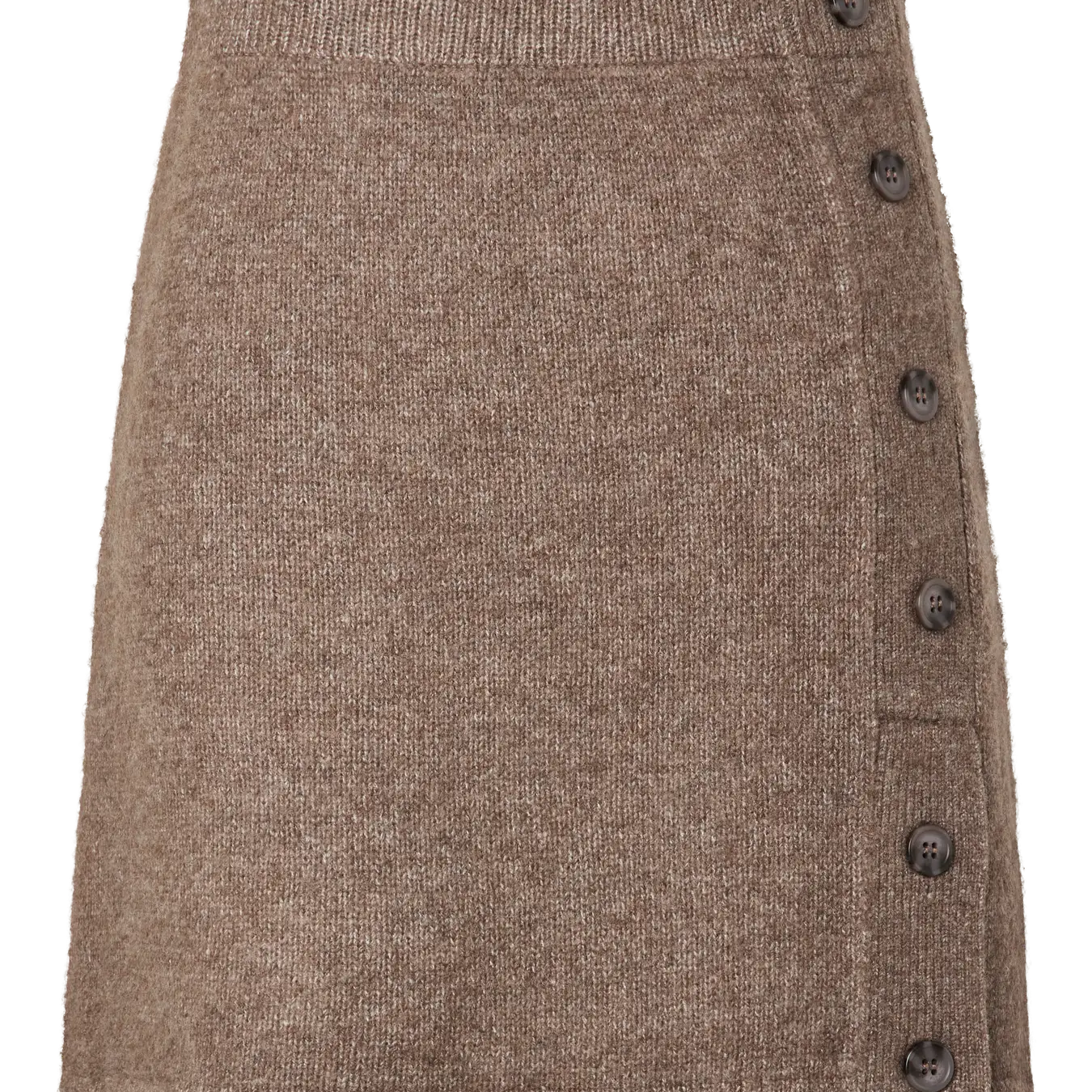 PIECES AICO BUTTON KNIT SKIRT - COFFEE QUARTZ