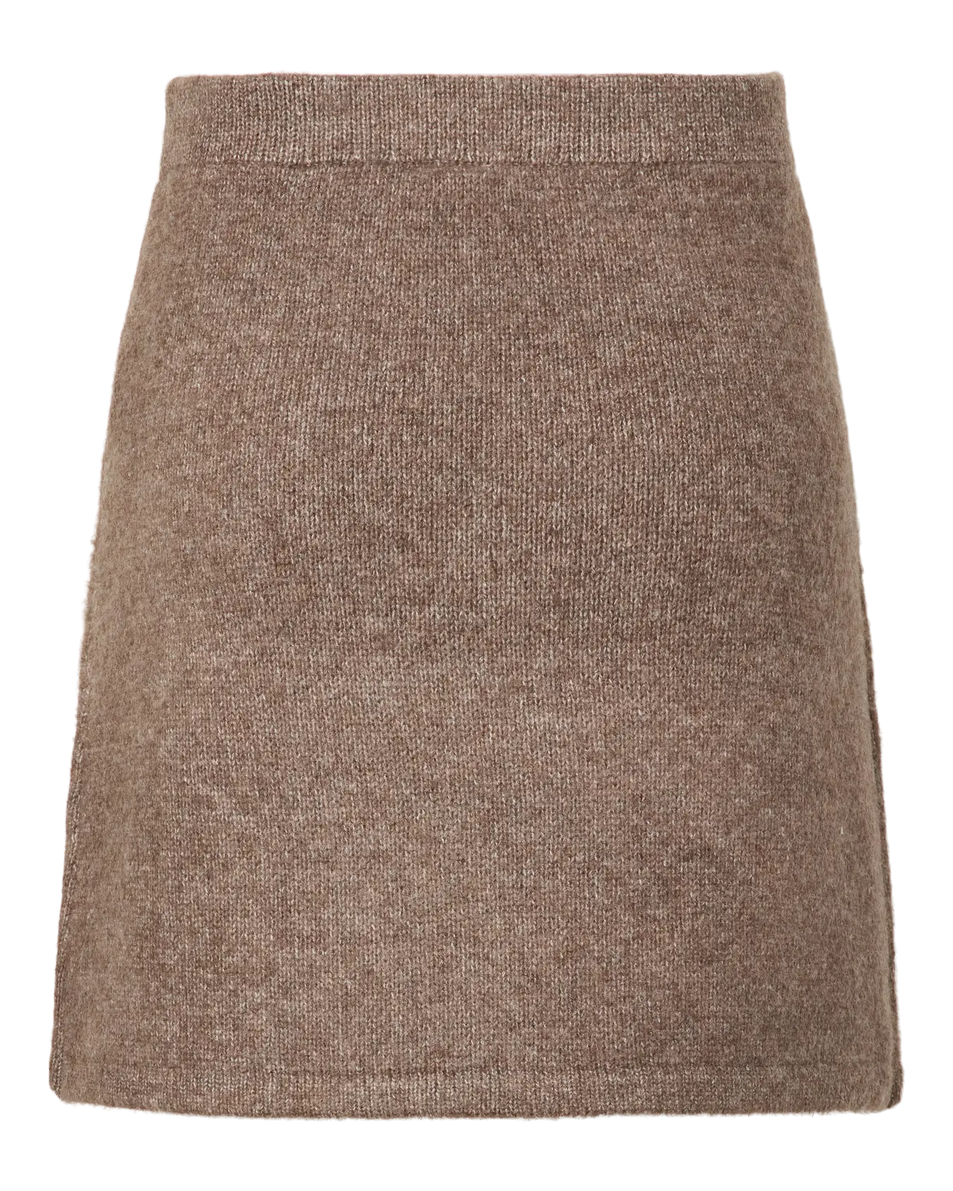 PIECES AICO BUTTON KNIT SKIRT - COFFEE QUARTZ
