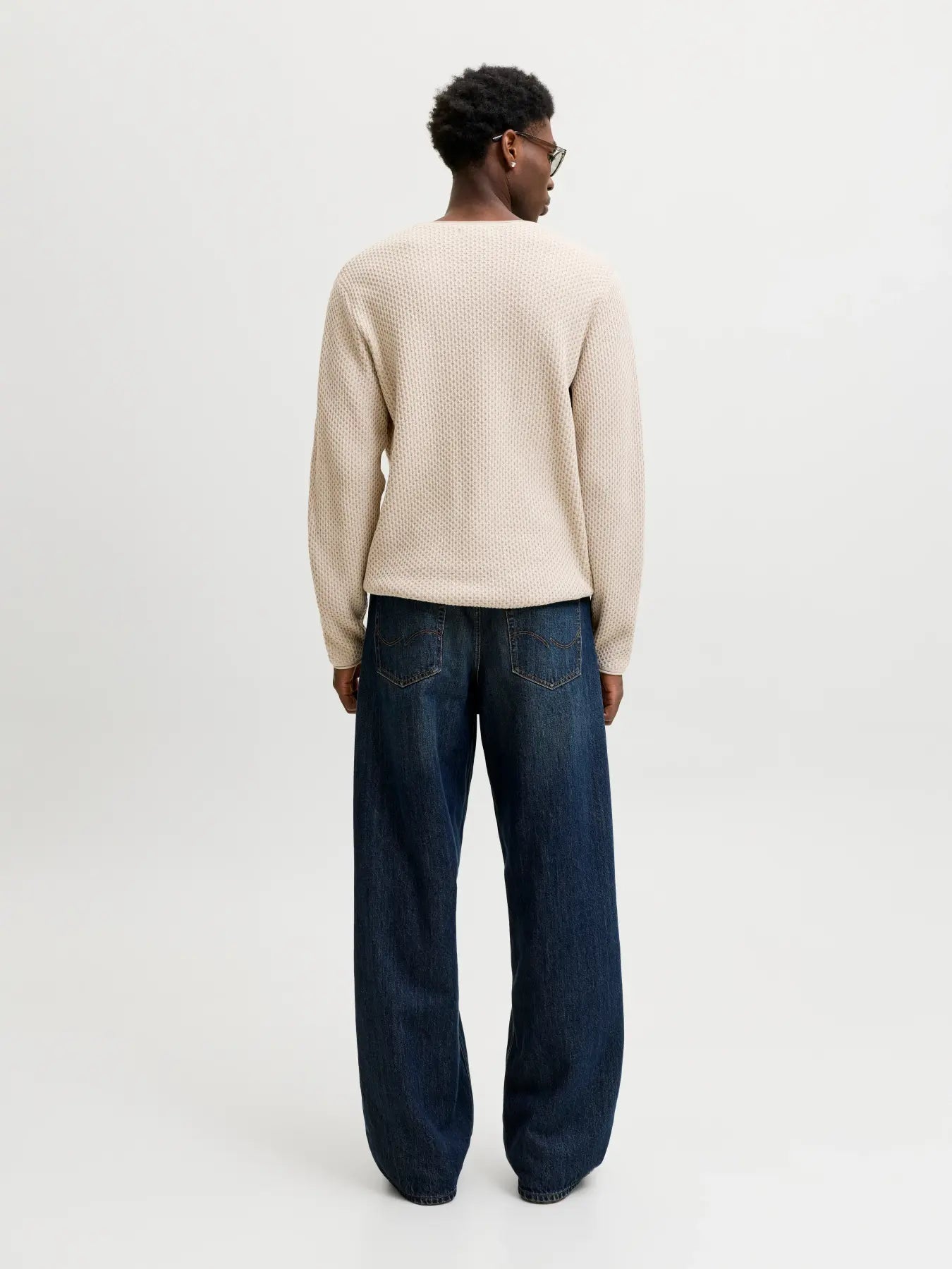 JJ MASON KNIT CREW NECK PULLOVER - SILVER LINING