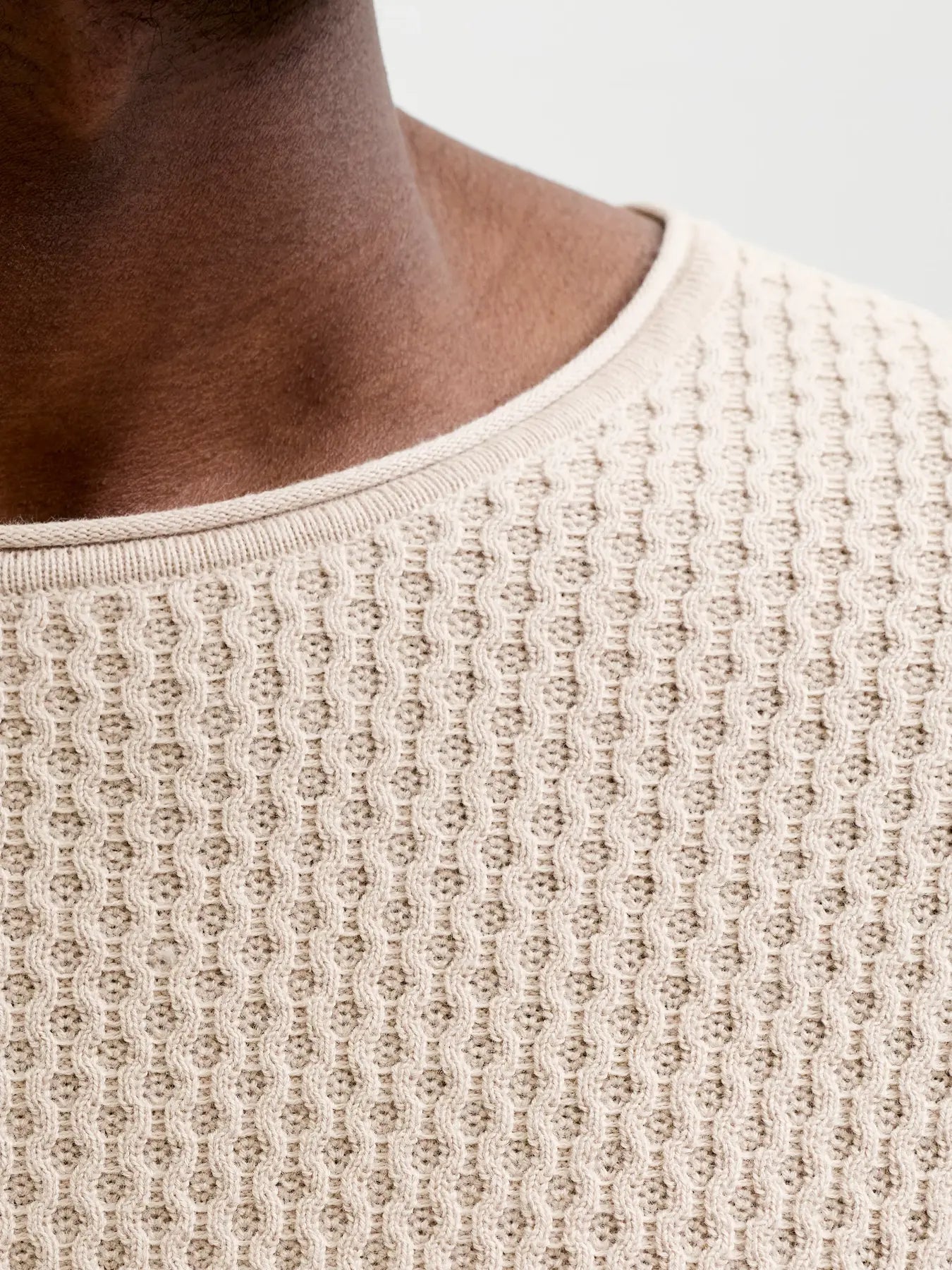 JJ MASON KNIT CREW NECK PULLOVER - SILVER LINING