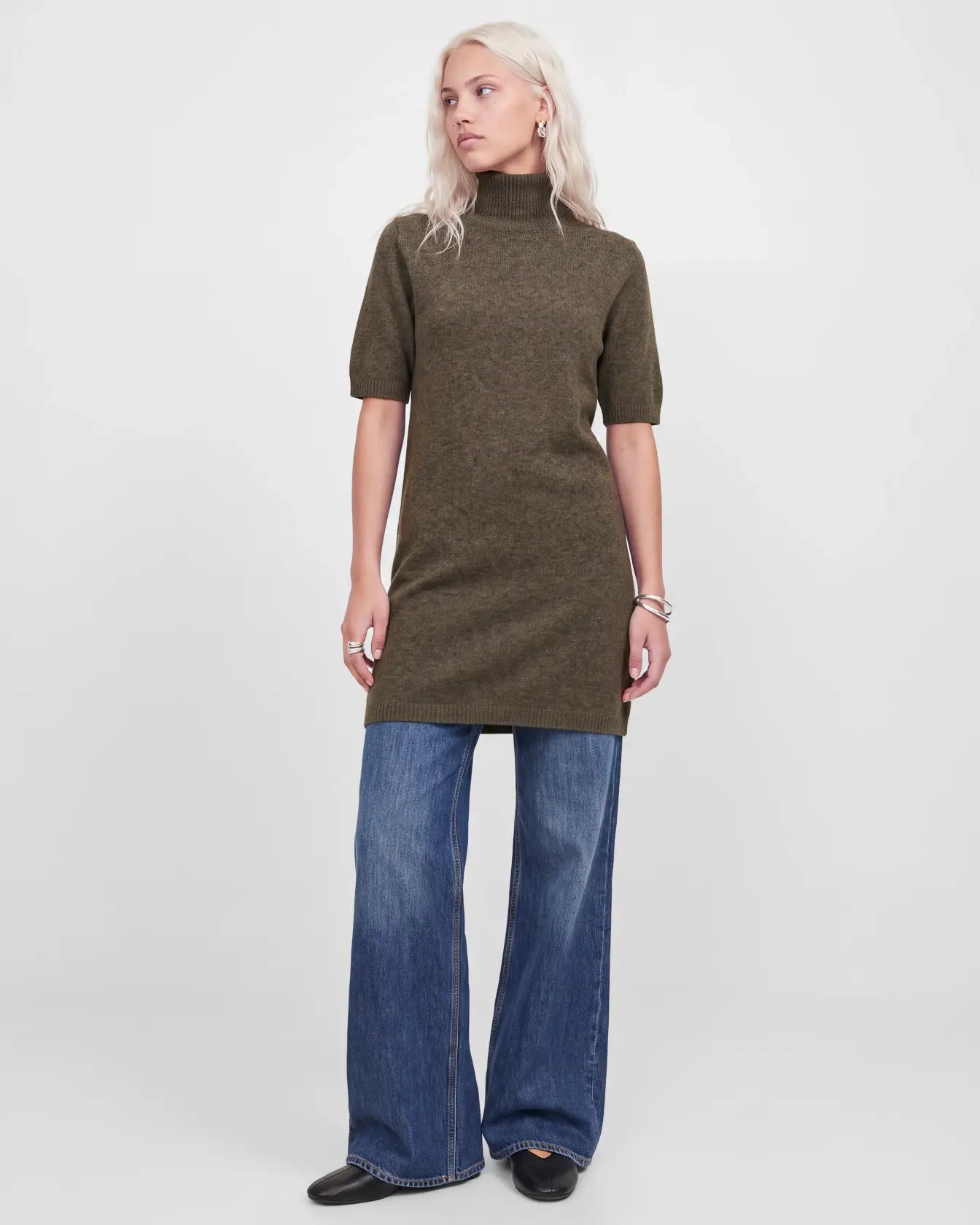 JJXX VALERIA ROLLNECK KNIT DRESS - FALCON