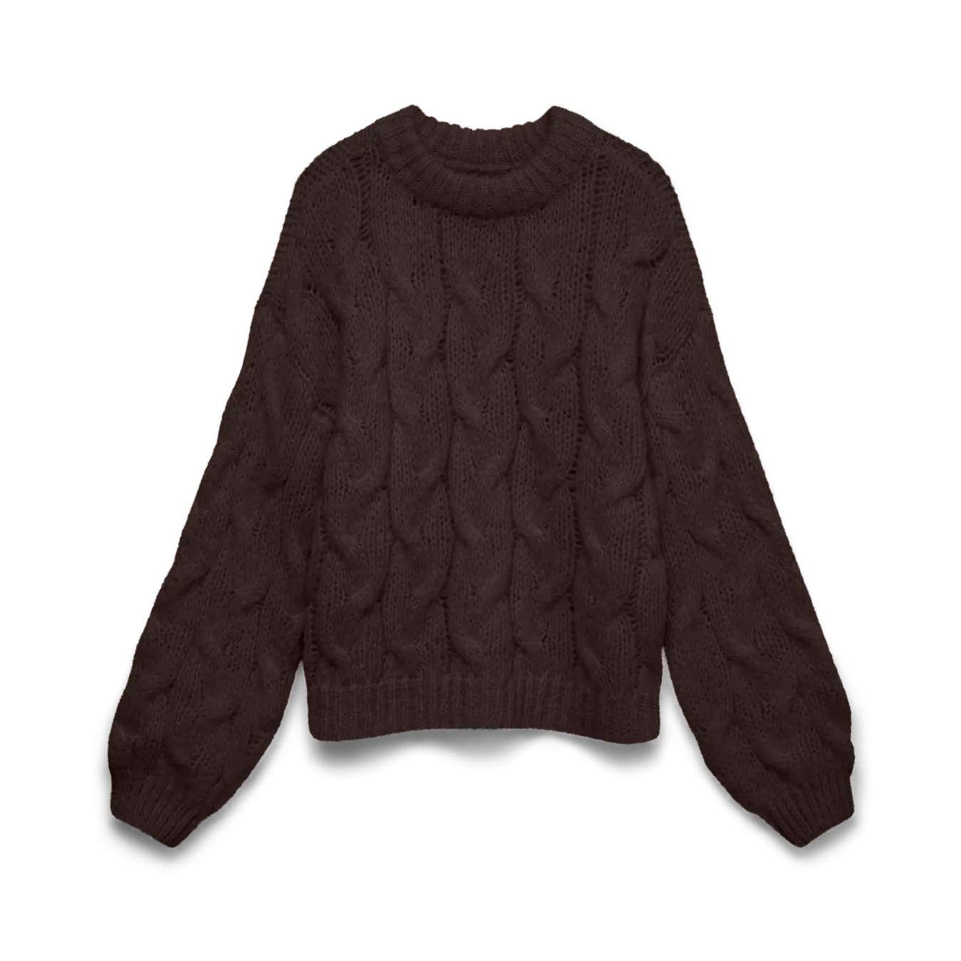 VM MAYBE CABLE KNIT PULLOVER - CHOCOLATE TORTE
