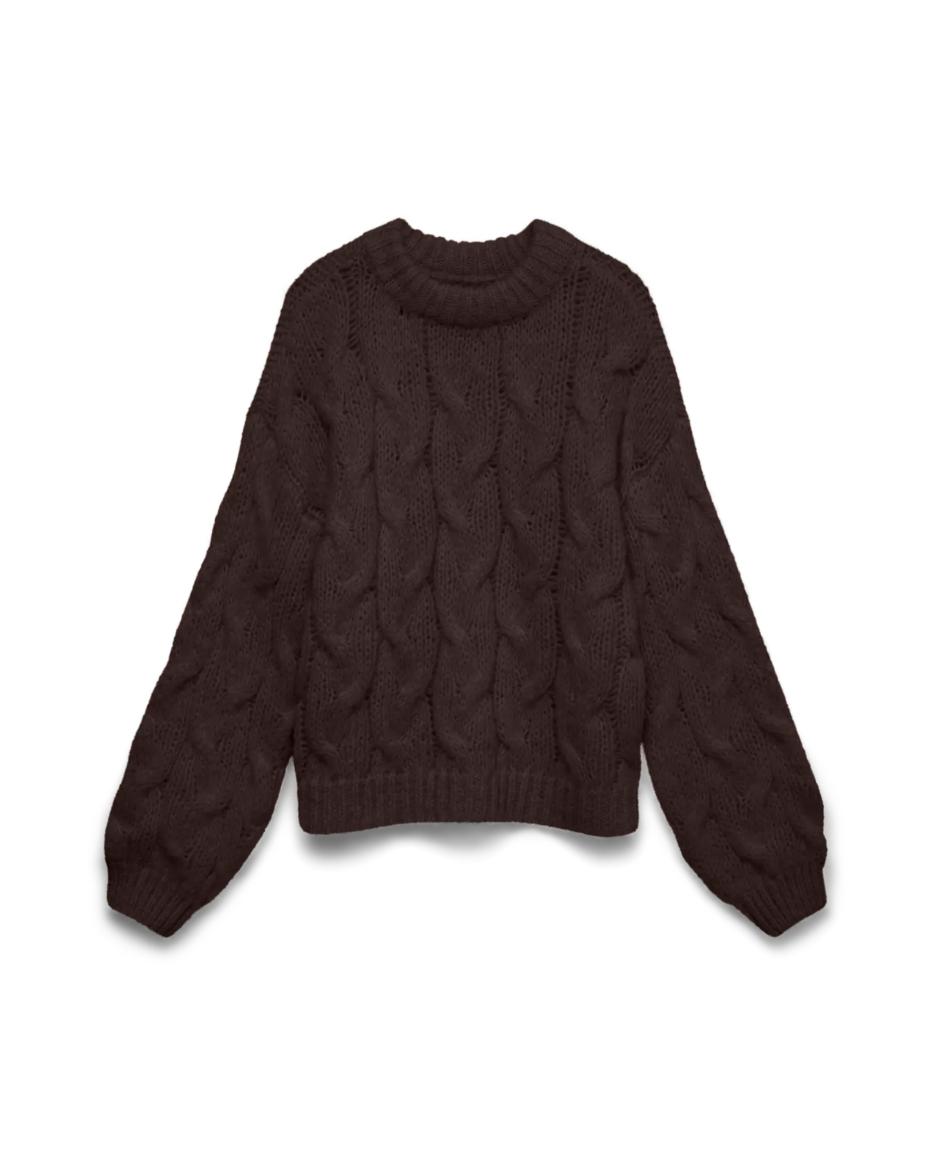 VM MAYBE CABLE KNIT PULLOVER - CHOCOLATE TORTE