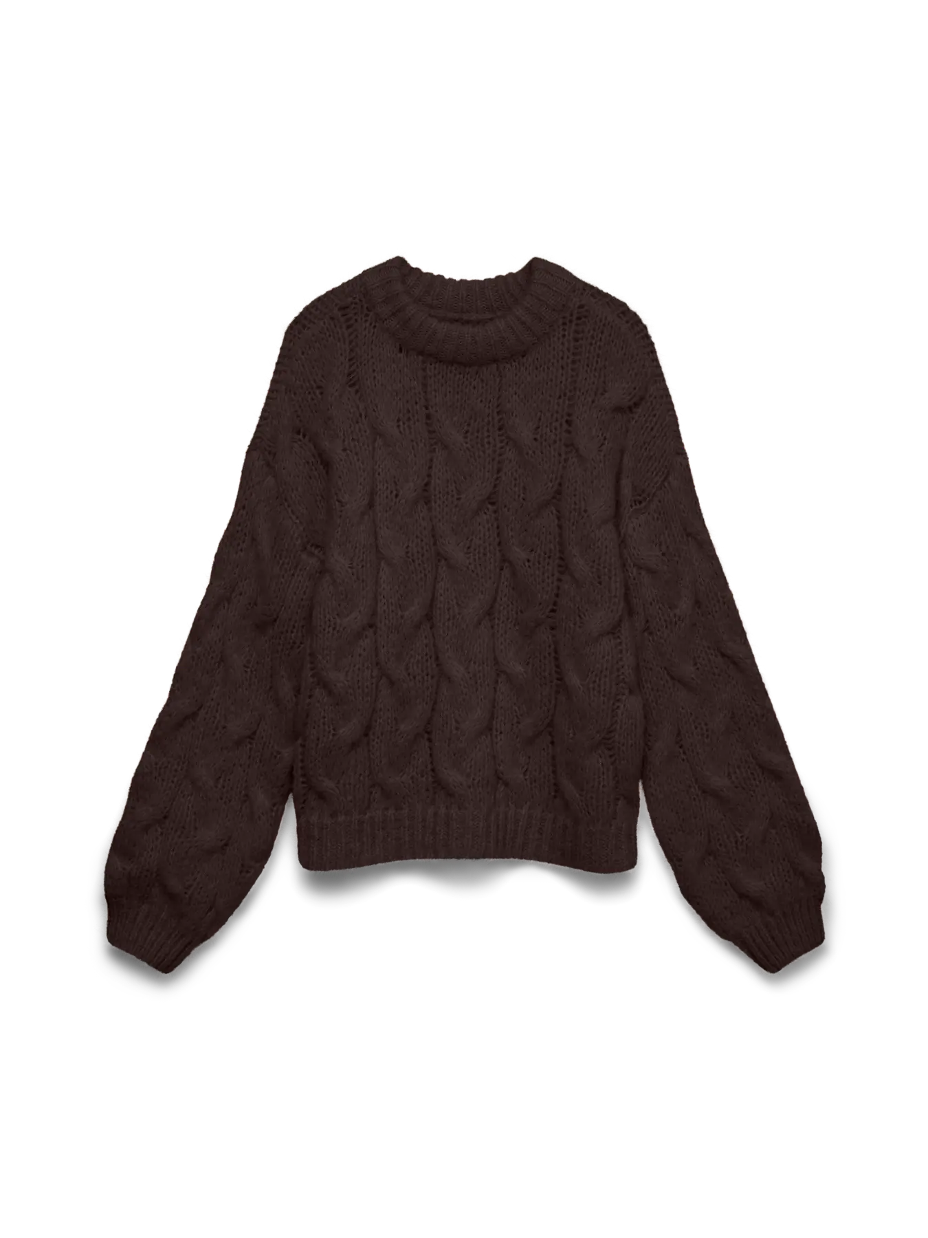 VM MAYBE CABLE KNIT PULLOVER - CHOCOLATE TORTE