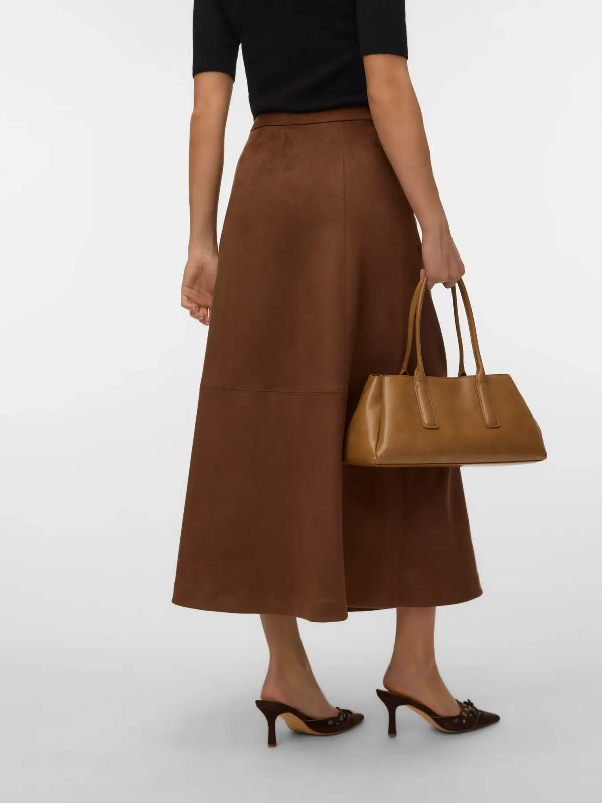VM JOSE HW SUEDE ANKLE SKIRT - COCOA BROWN