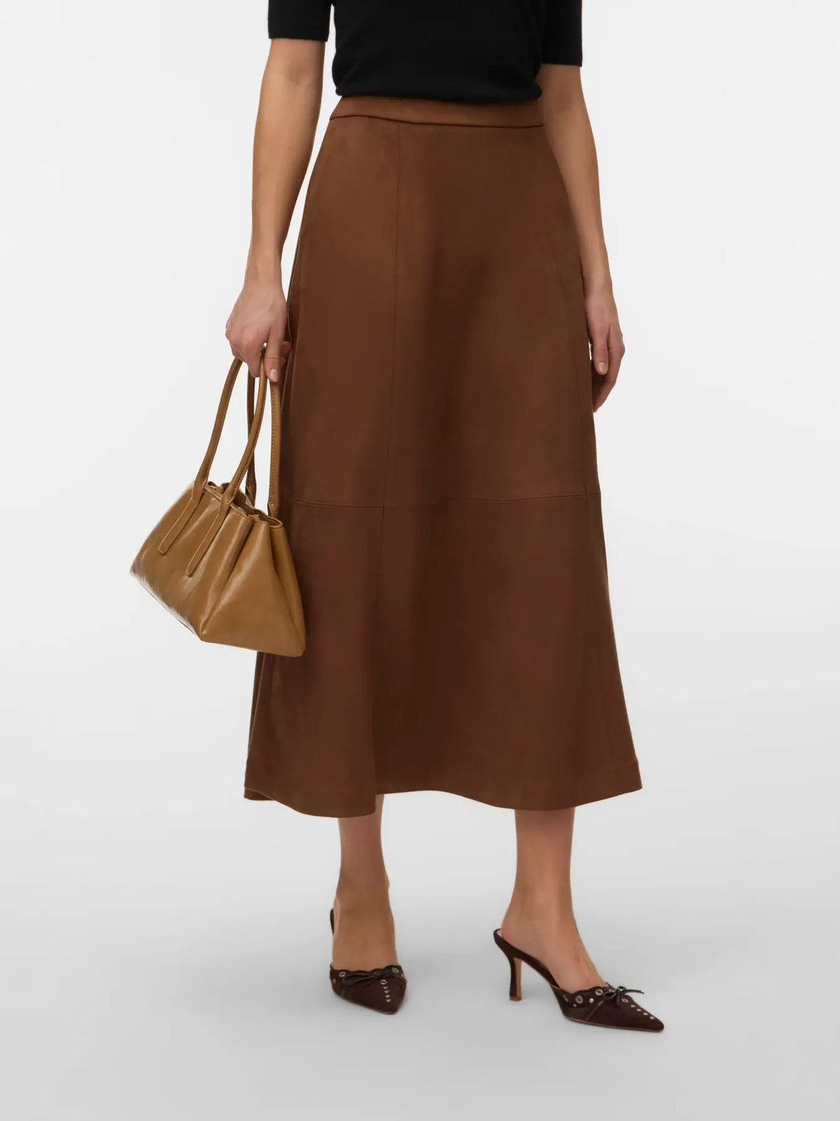 VM JOSE HW SUEDE ANKLE SKIRT - COCOA BROWN