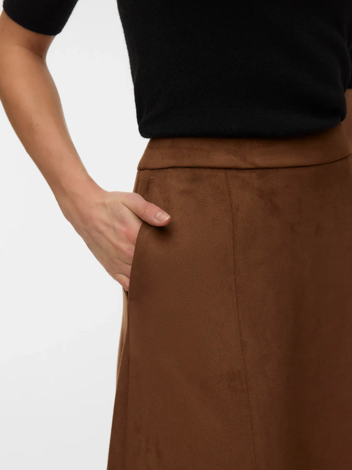 VM JOSE HW SUEDE ANKLE SKIRT - COCOA BROWN