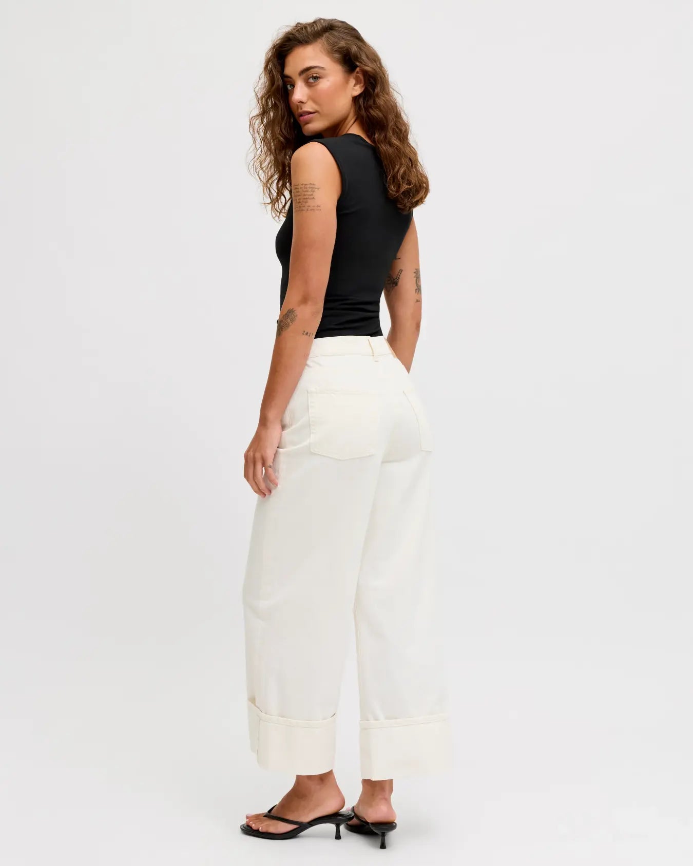 JJXX ISABELLA SQ NECK TOP - BLACK
