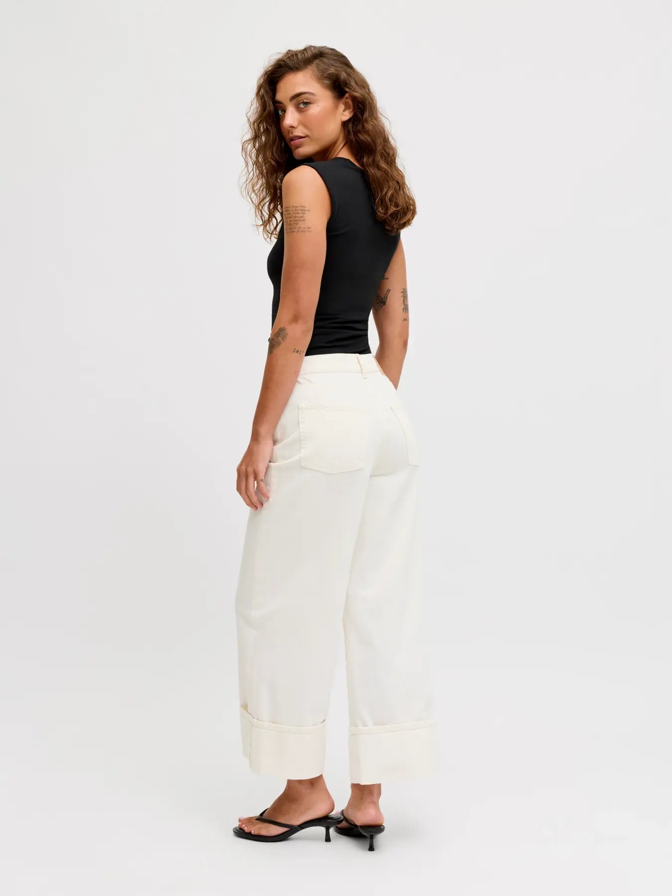 JJXX ISABELLA SQ NECK TOP - BLACK