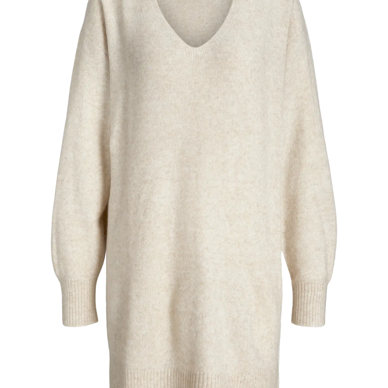 JJXX EFFIE V NECK SWEATER DRESS - FOG