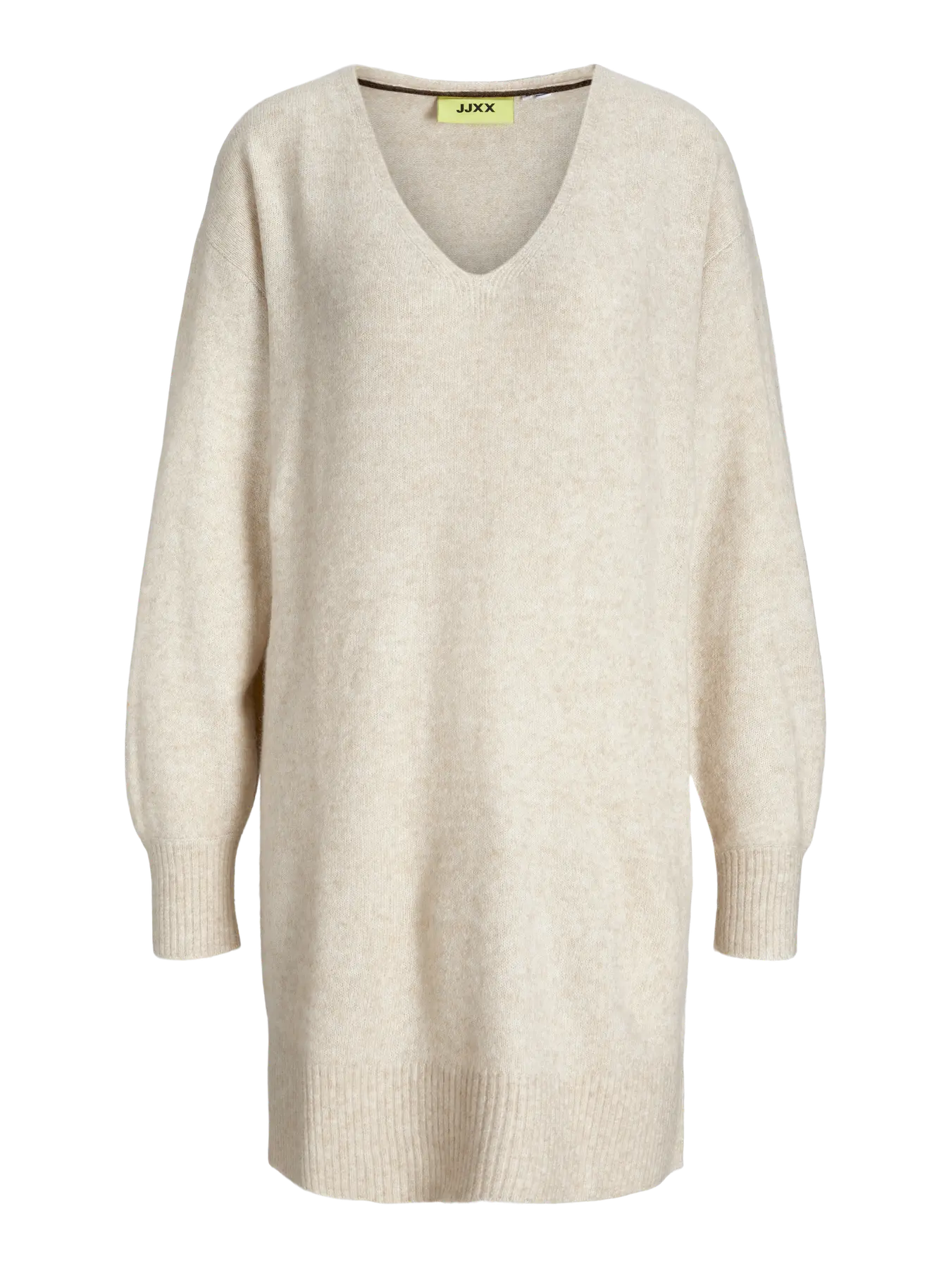 JJXX EFFIE V NECK SWEATER DRESS - FOG