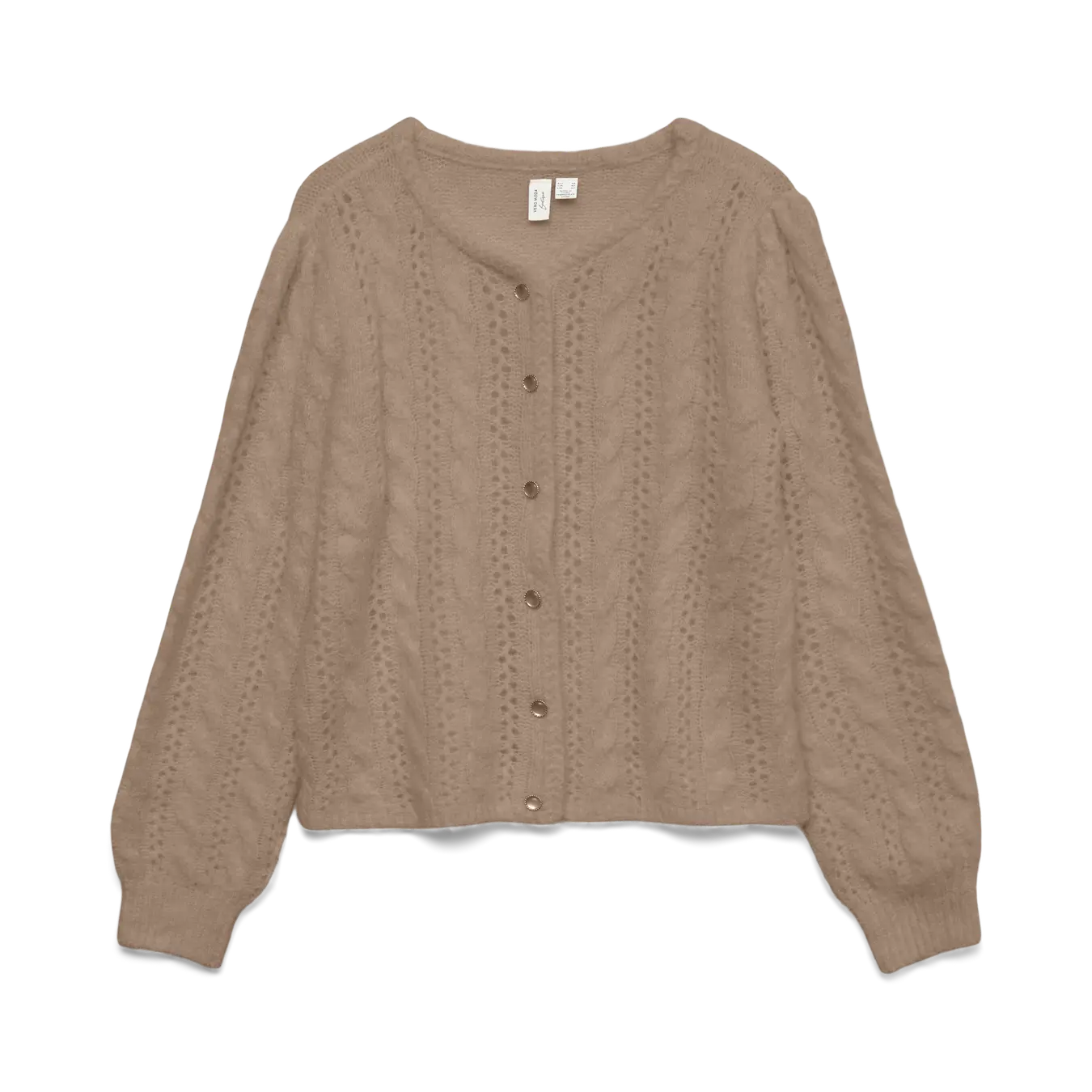 VM GABRIELLE O NECK CARDIGAN - SILVER MINK