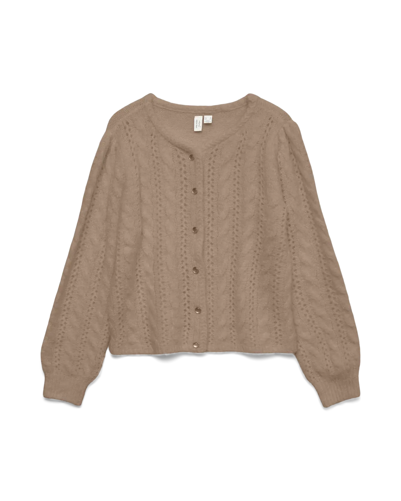 VM GABRIELLE O NECK CARDIGAN - SILVER MINK