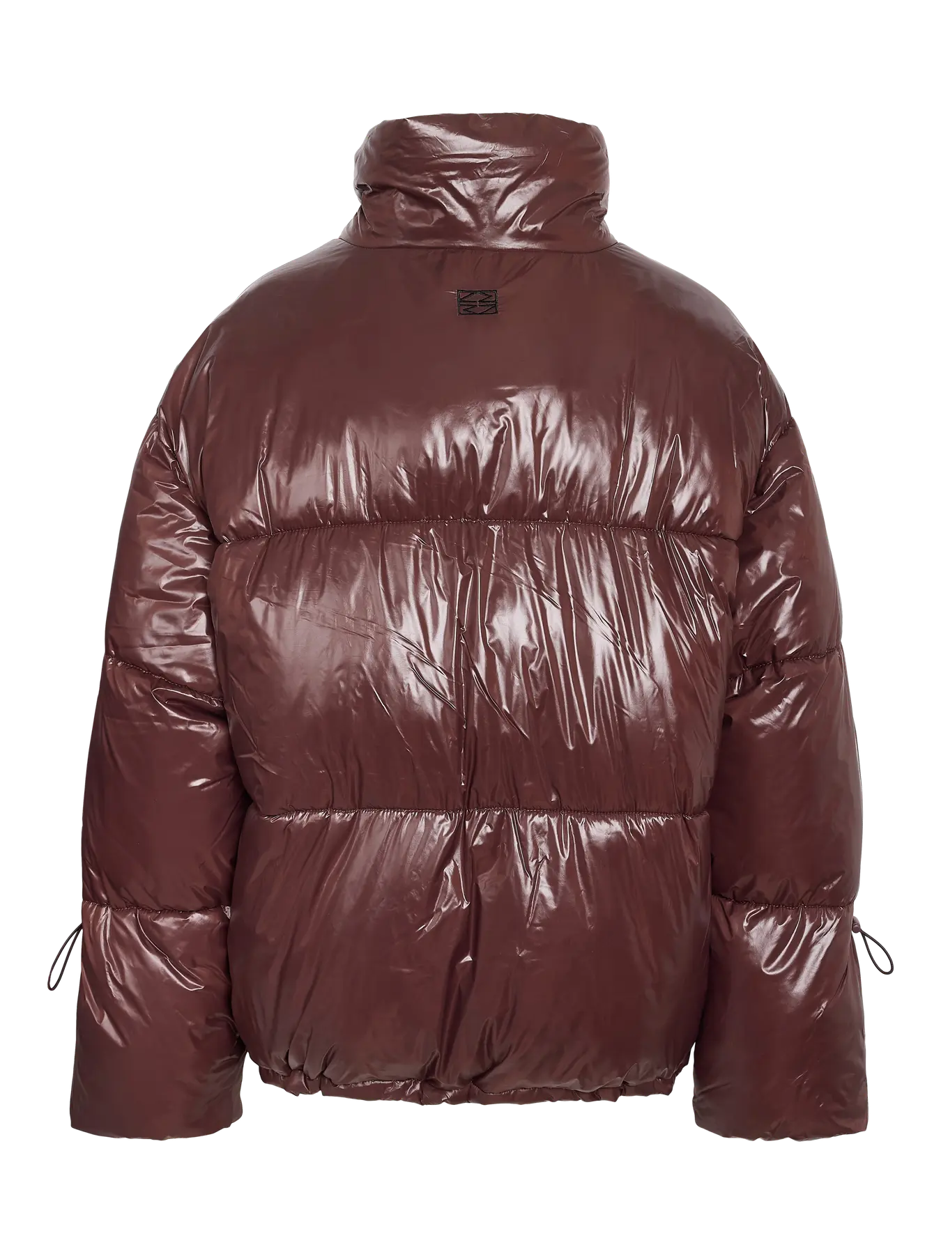 NM ALLIE SHINY PUFFER JACKET - FRENCH ROAST
