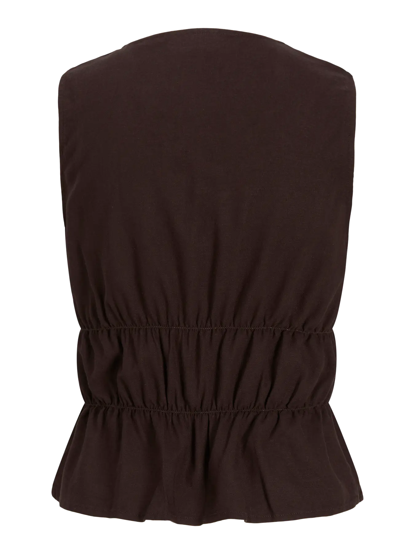 JJXX ALMIRA LINEN TIE TOP - SEAL BROWN