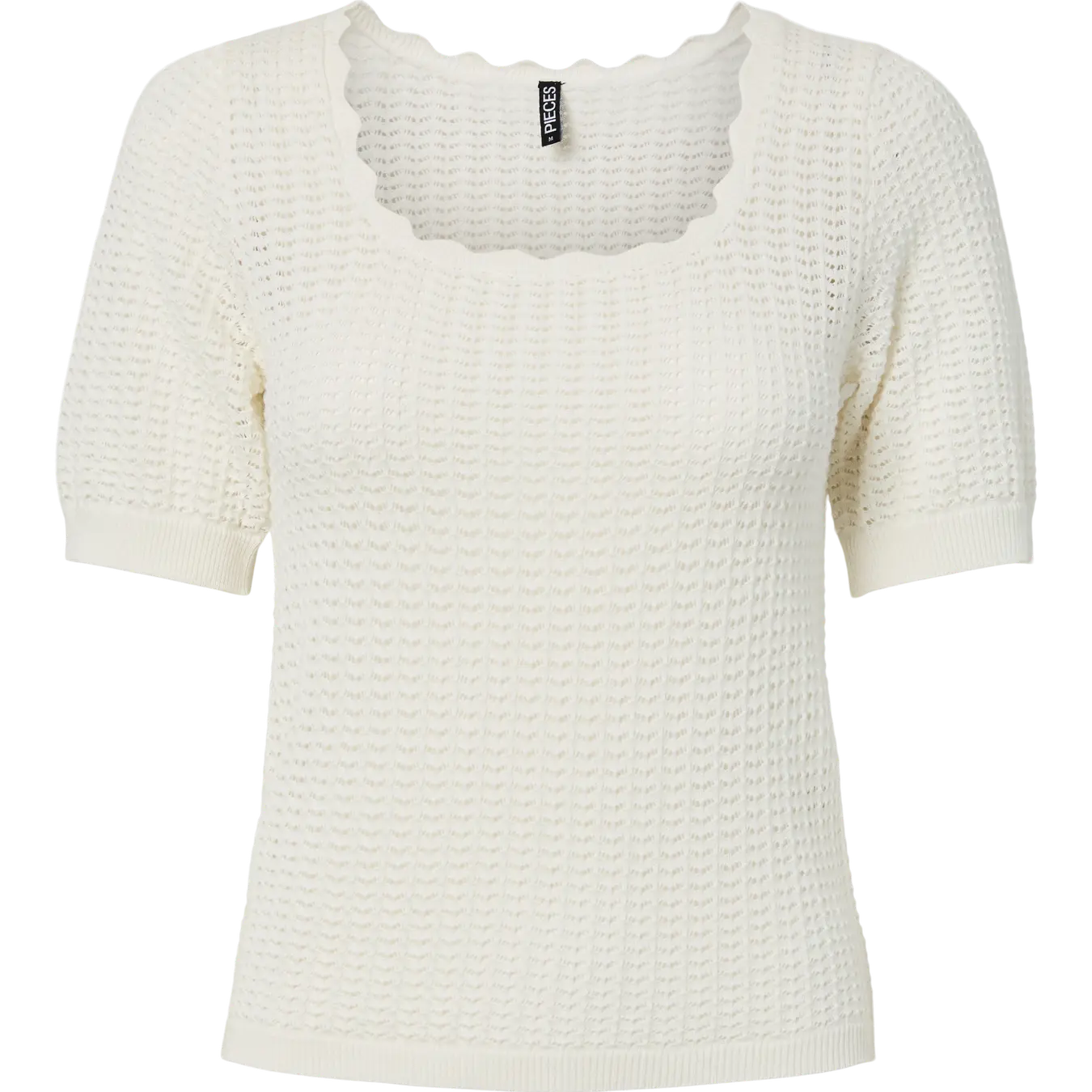 PIECES SCOUNT KNIT TEE - CLOUD DANCER