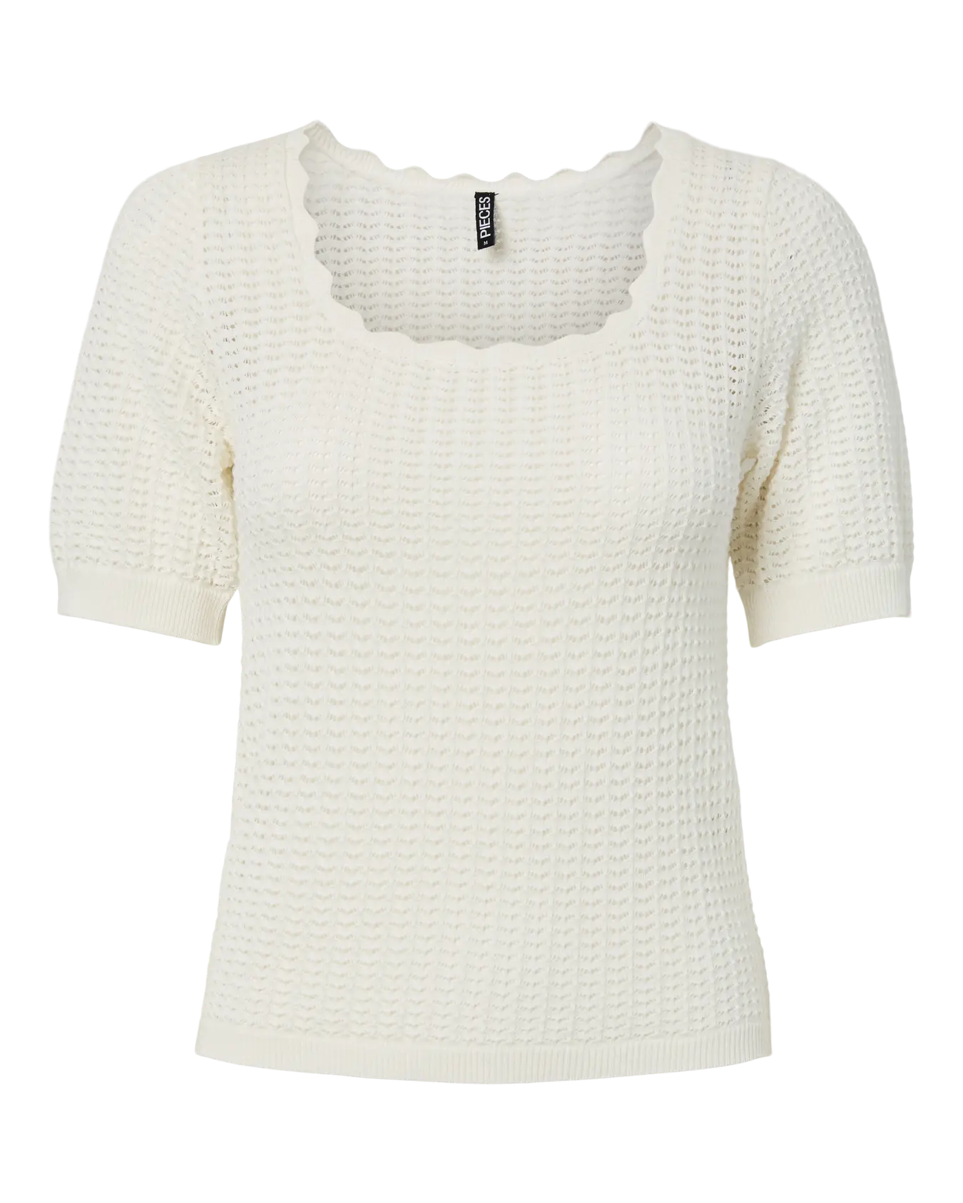PIECES SCOUNT KNIT TEE - CLOUD DANCER