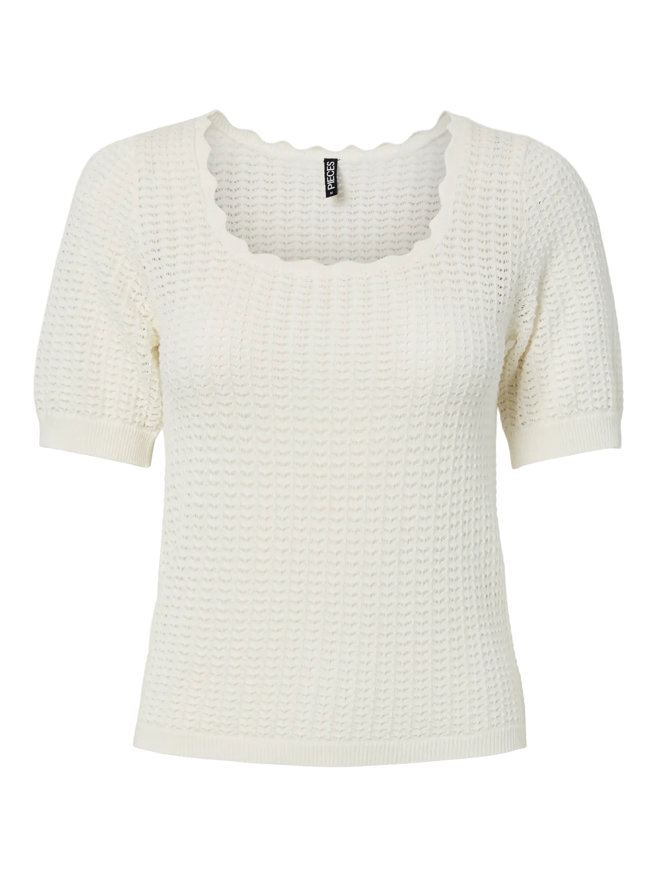 PIECES SCOUNT KNIT TEE - CLOUD DANCER