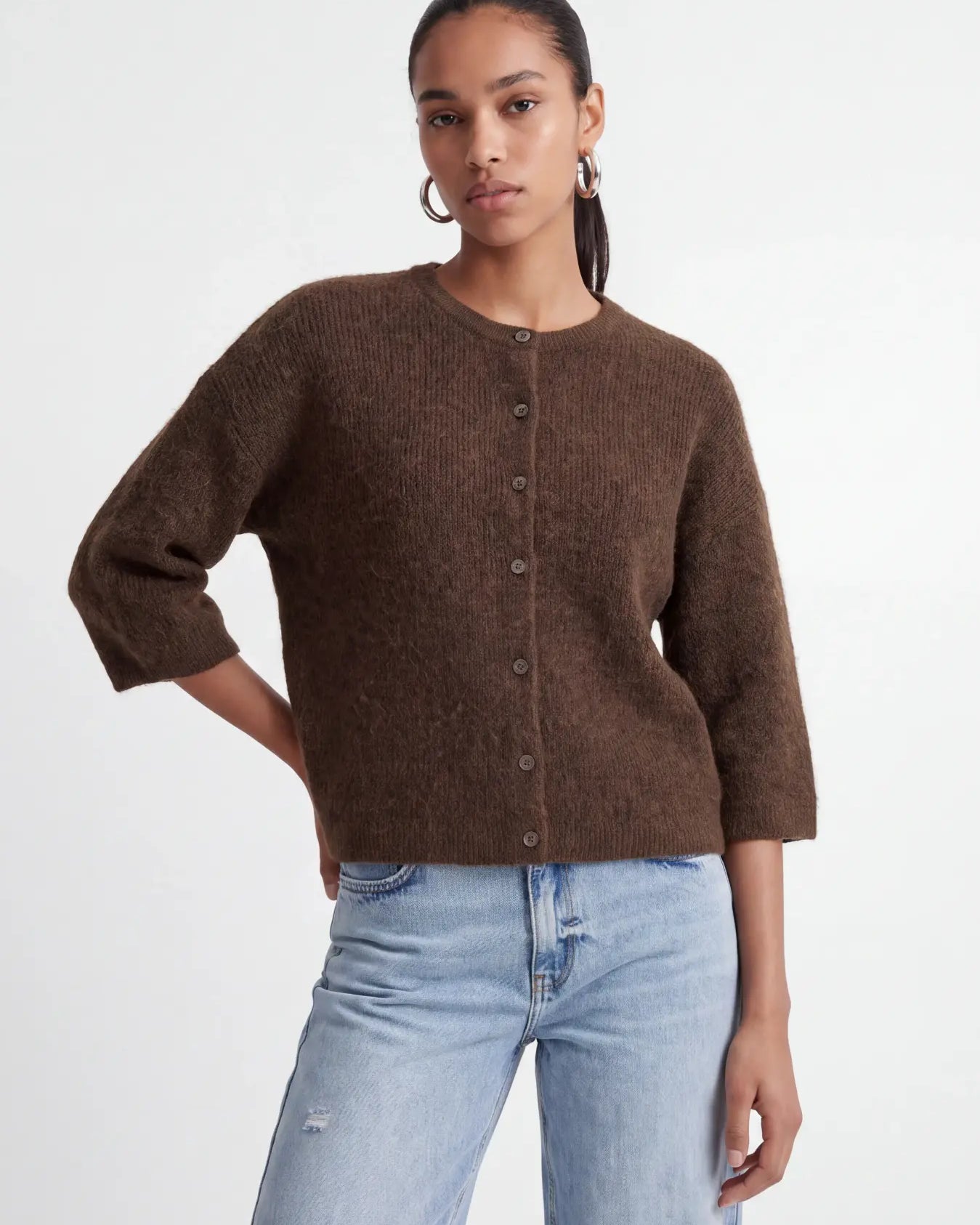 JJXX EVI SS CARDIGAN - DIMITASSE