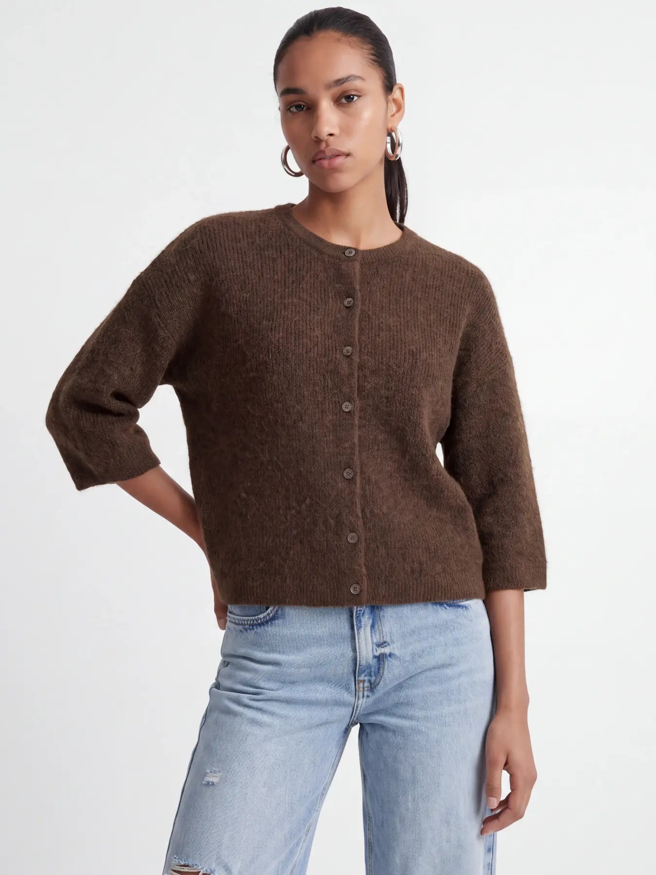 JJXX EVI SS CARDIGAN - DIMITASSE