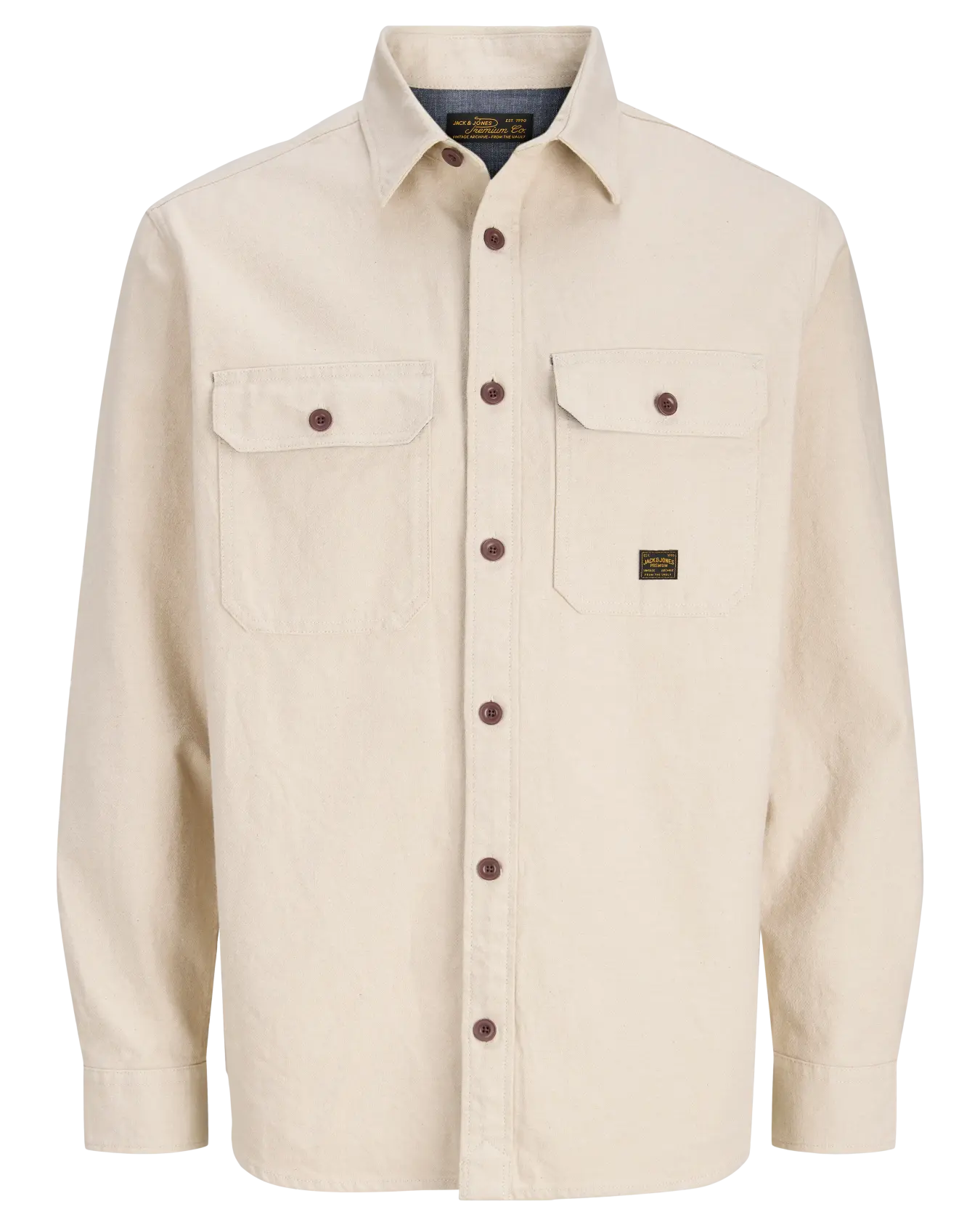 JJ IVY SOLID LS OVERSHIRT - PLAZA TAUPE