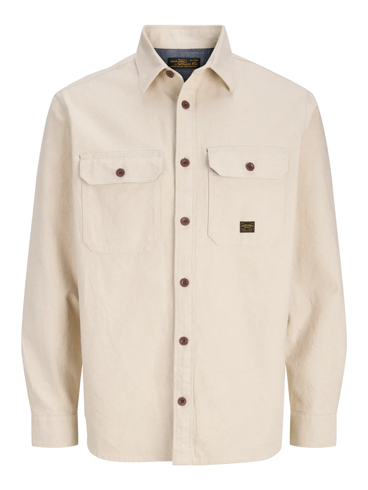 JJ IVY SOLID LS OVERSHIRT - PLAZA TAUPE