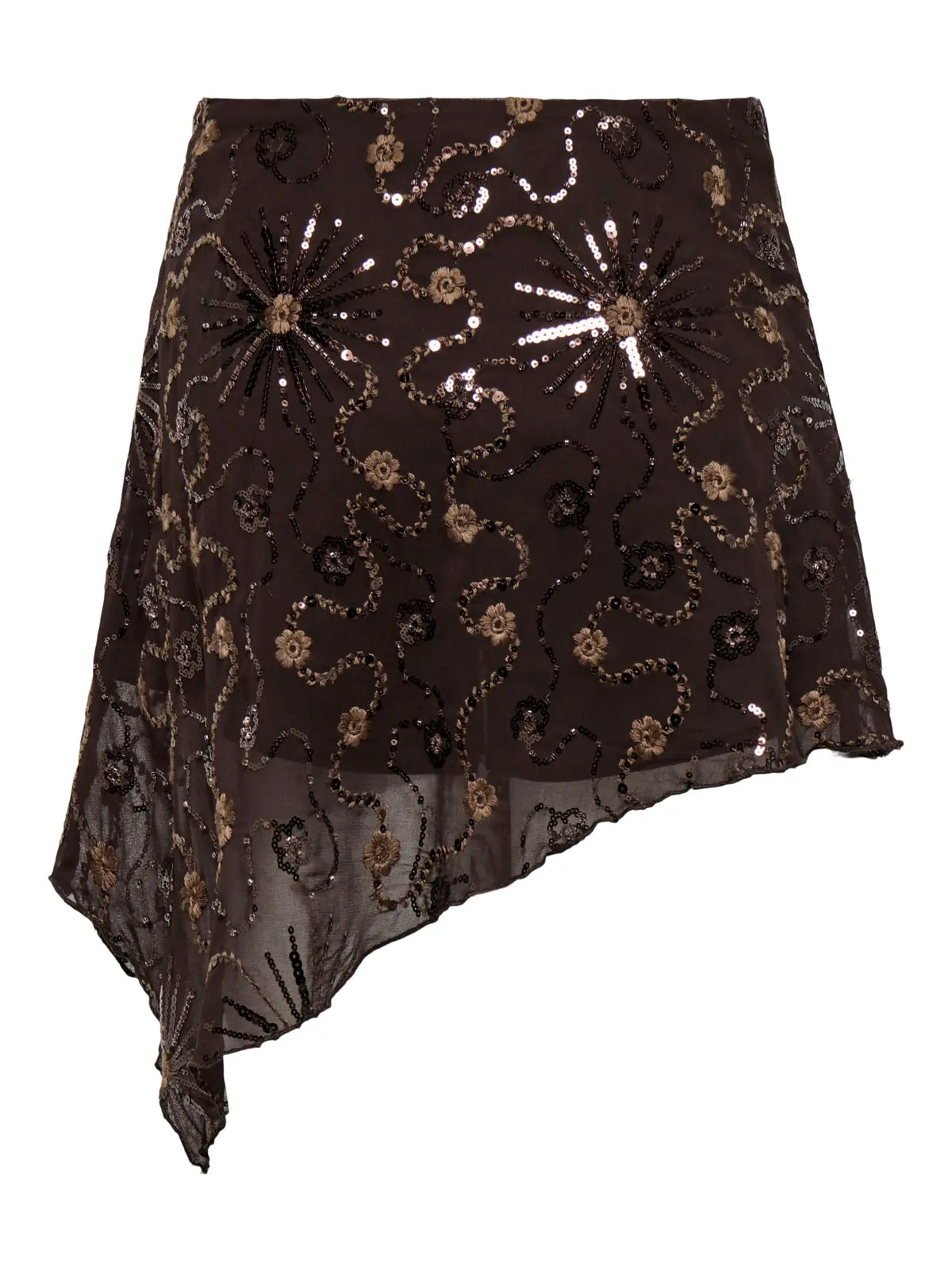ONLY BOLTEN BEADED SKIRT - COFFEE BEAN