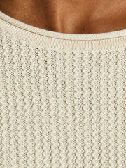 CARLOS LS TEXTURED KNIT SWEATER - WHISPER WHITE