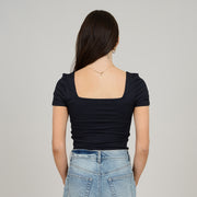 STACY CROPPED TEE - BLACK