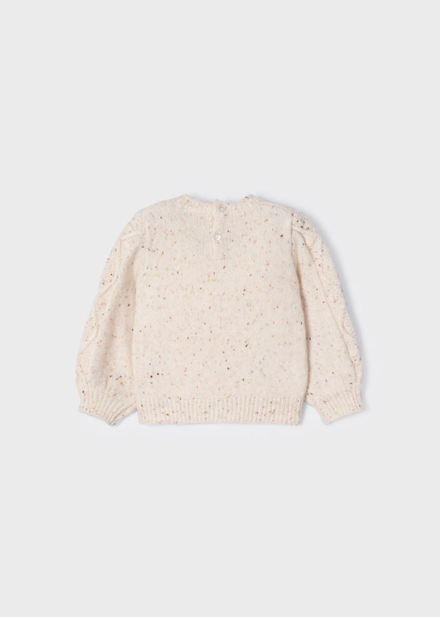 MAYORAL EMBROIDERED SWEATER - OATMEAL