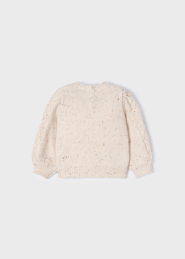 MAYORAL EMBROIDERED SWEATER - OATMEAL