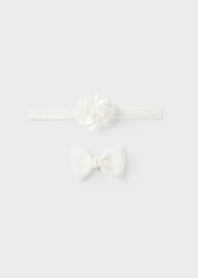 MAYORAL HEADBAND + CLIP SET - NATURAL