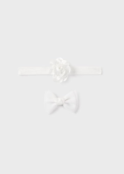 MAYORAL BOW + CLIP SET - WHITE