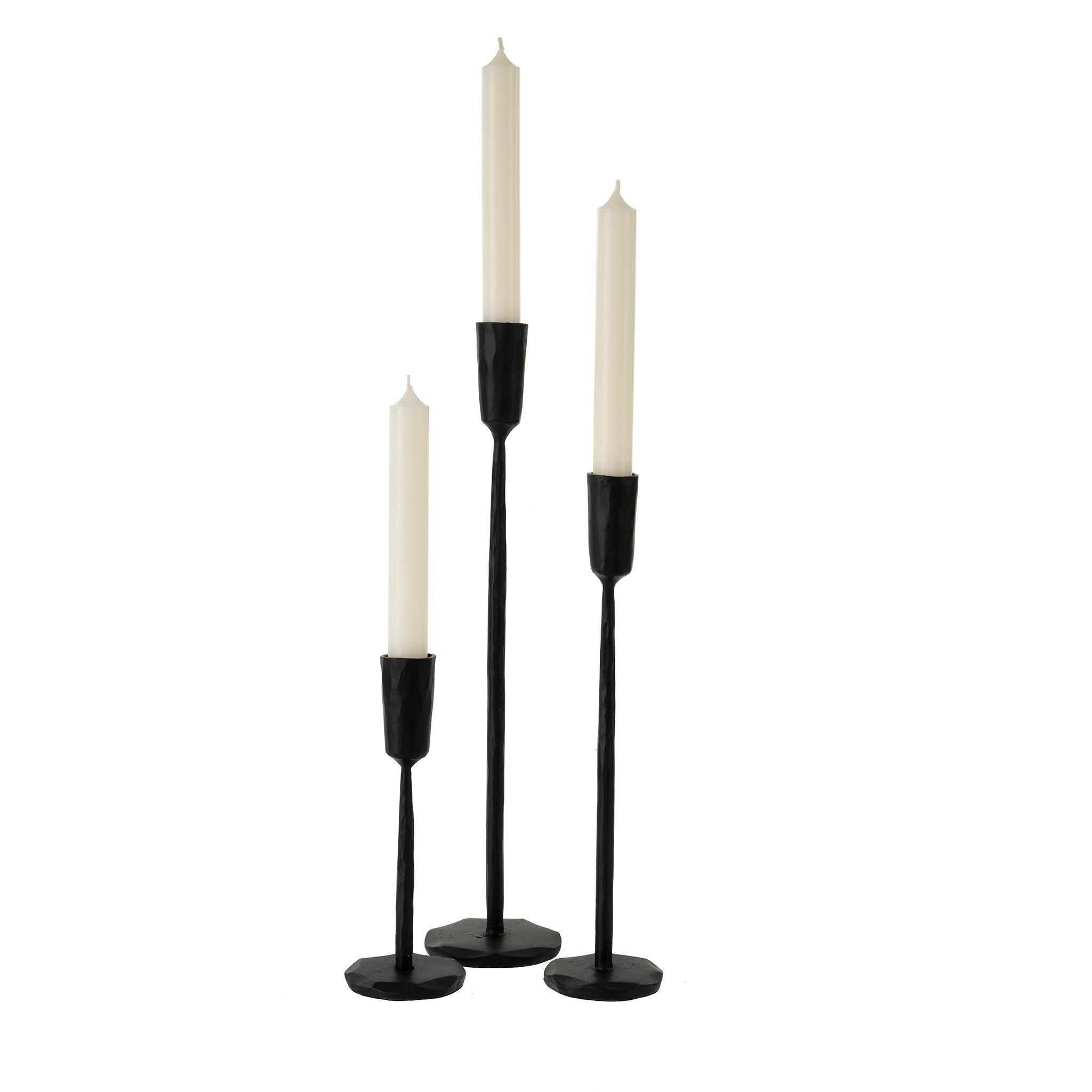 LUNA FORGED CANDLESTICK - BLACK