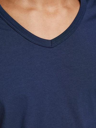 BASIC V NECK TEE - NAVY