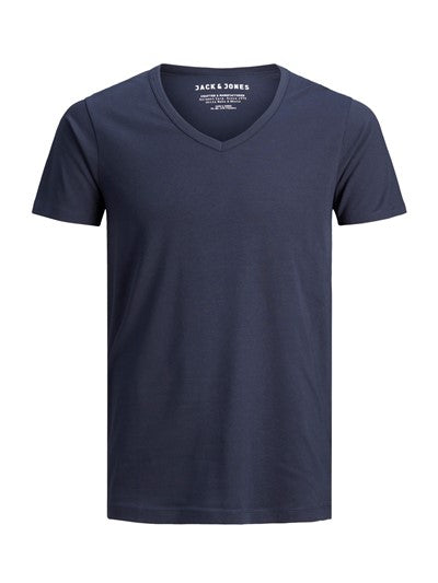 BASIC V NECK TEE - NAVY