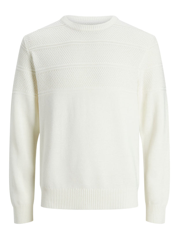 JERRY O NECK KNIT SWEATER - CLOUD