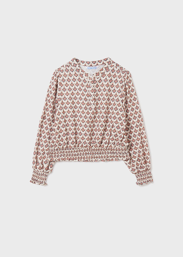 MAYORAL LS PRINTED BLOUSE - ROSY